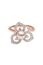 Petal Ring, 18k Rose Gold, Diamond & Pearl